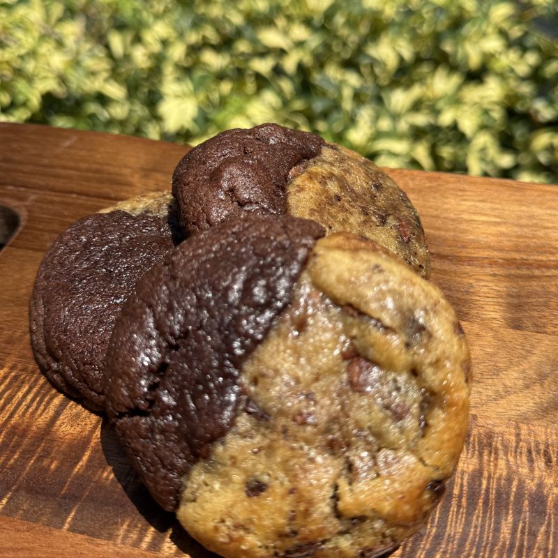 A Brookie, half brownie and half chocolate chip cookie
